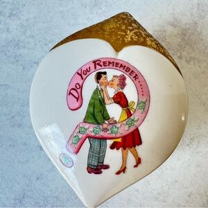 Vintage “Do You Remember” Lidded Dish and 4 Small Teabag Holder, Nut/Mint Trays